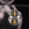 Retro Polaris North Star Adjustable Open Ring For Men Punk Gothic Edgy Copper Zircon Unisex Accessories Good Fortune Love Gift