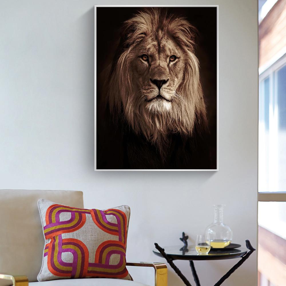 Leoni Selvatici Africani Re Poster e Stampe Arte da Parete Dipinti su Tela Animali in Bianco e Nero Immagini Decorazione da Parete Cuadros