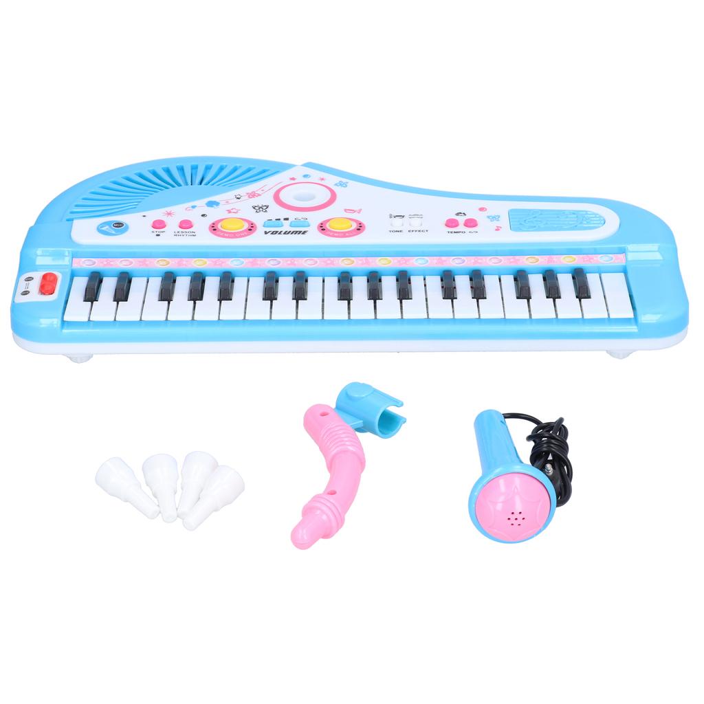 Children Music Instrument Toy with Microphone Battery Powered 37 Keys Electric Music Toy