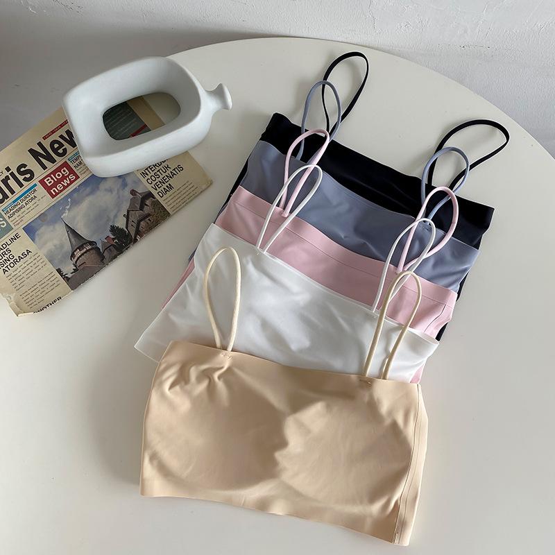Nahtloser Damen-BH mit schönem Rücken Eis-Seide Einreihiges Camisole Tube Top Mädchen Schülerin Entwicklungsphase Weste Unterwäsche