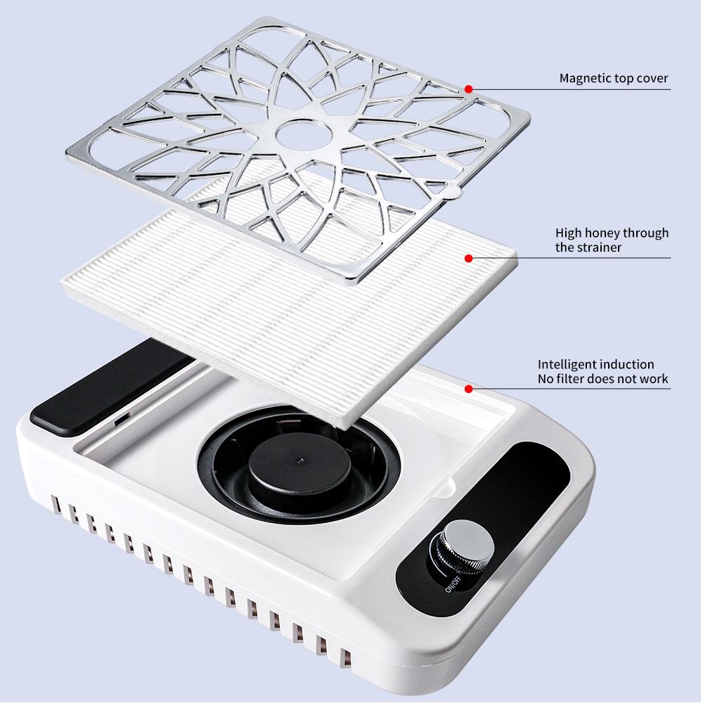 Hochleistungs-Nagelstaubsauger mit starker Saugkraft, Filtersieb und Geschwindigkeitsregelung.