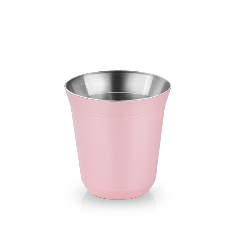80ml/160ml Coffee Cup 304 Stainless Steel Capsule Coffee Cup Double-layer Heat Insulation Portable Cup Tea Cup Beer Milk Cup Set