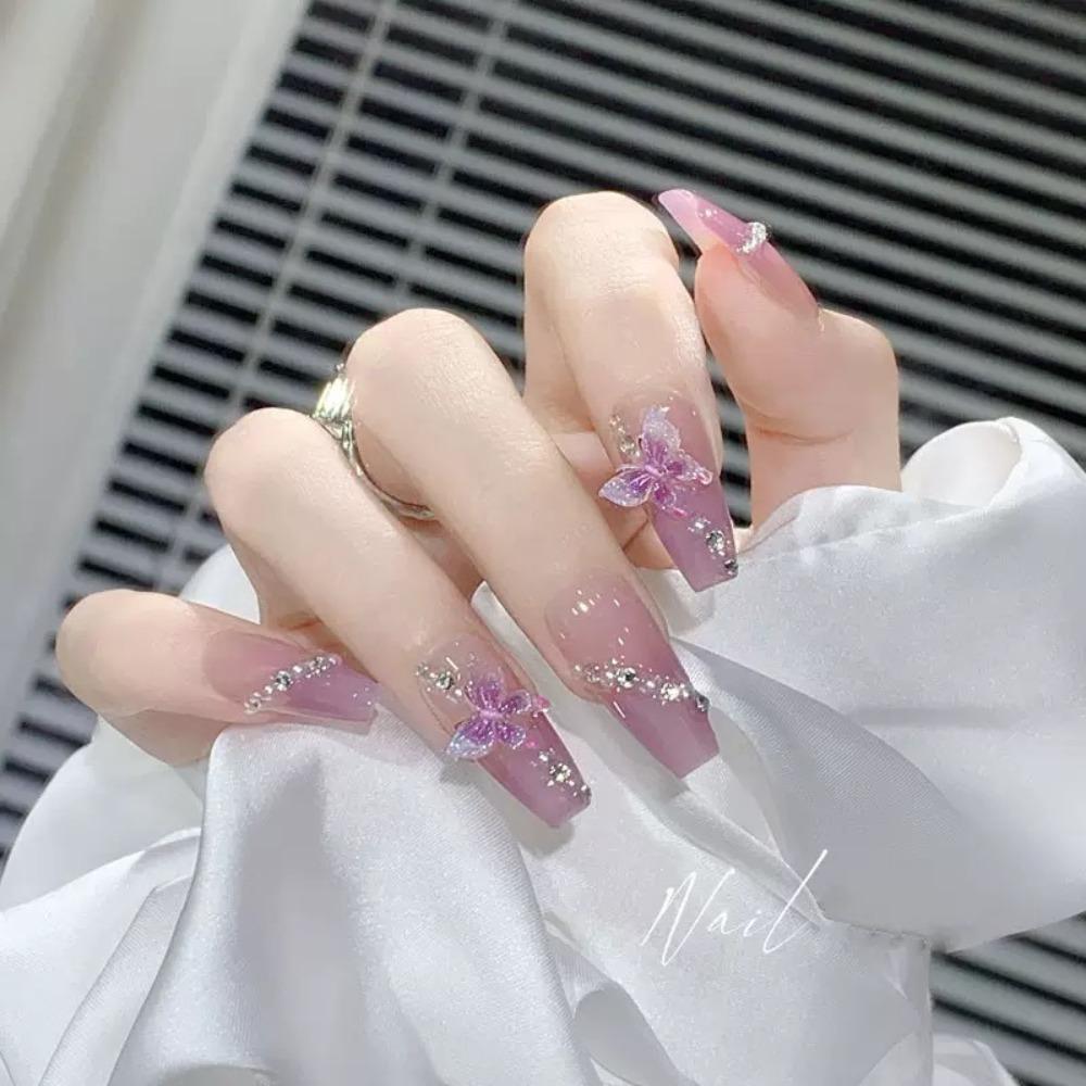 Frühling und Sommer Wind Tragen Nagel Reiner Wunsch Nagelpflaster Aufhellend Abnehmbares Nagelstück Langes und kurzes Nagelstück Fertigprodukt