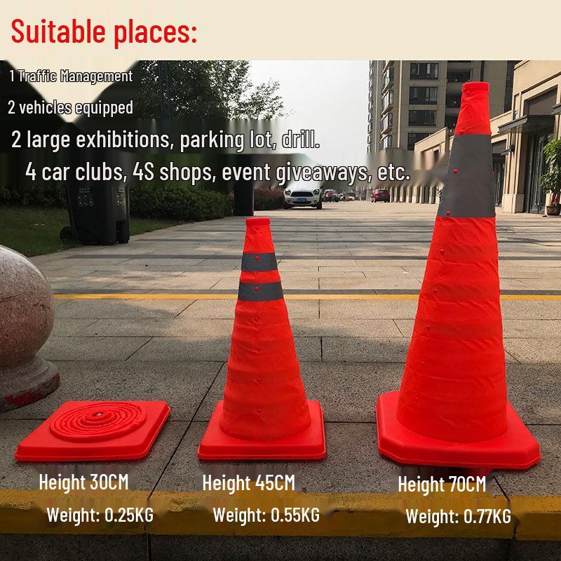 70CM Lightweight Retractable Anti-Collision Bollard Parking Cone