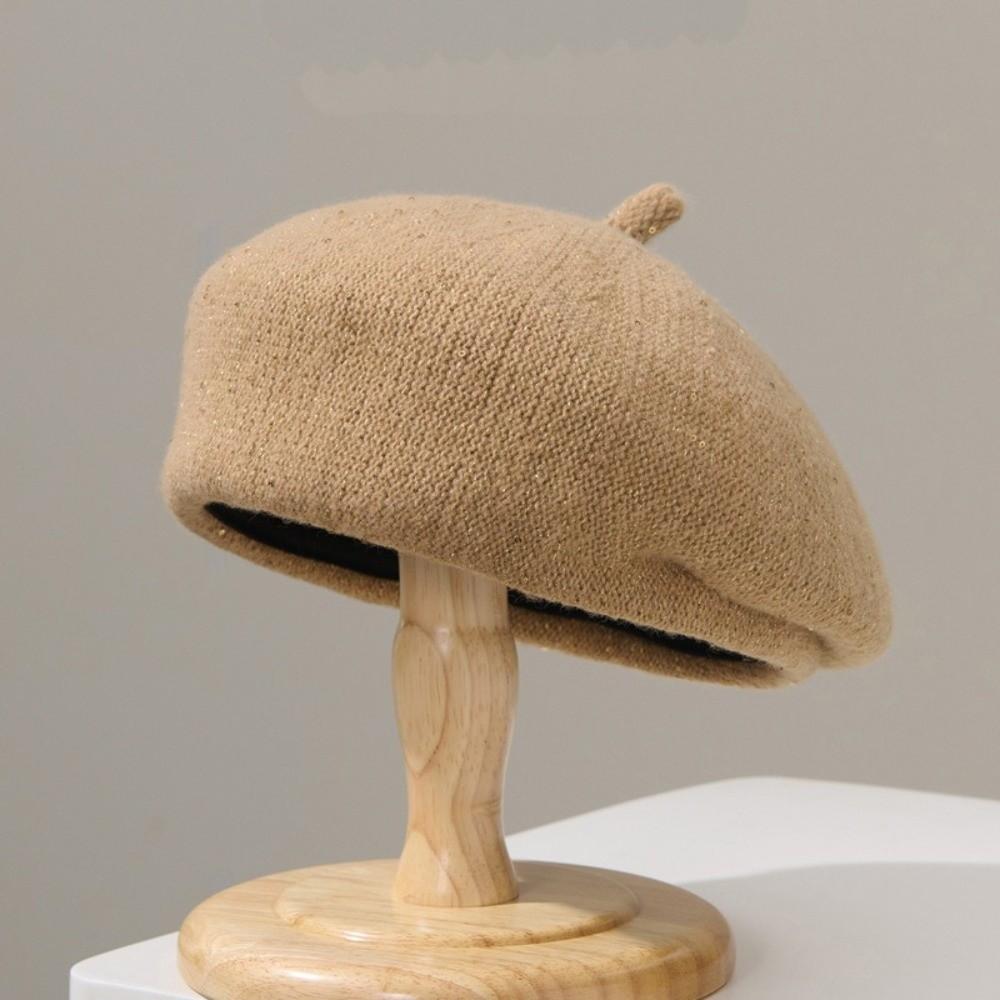 

Элегантный берет Ветрозащитная шляпа художника Модная теплая шляпа Женская хаки