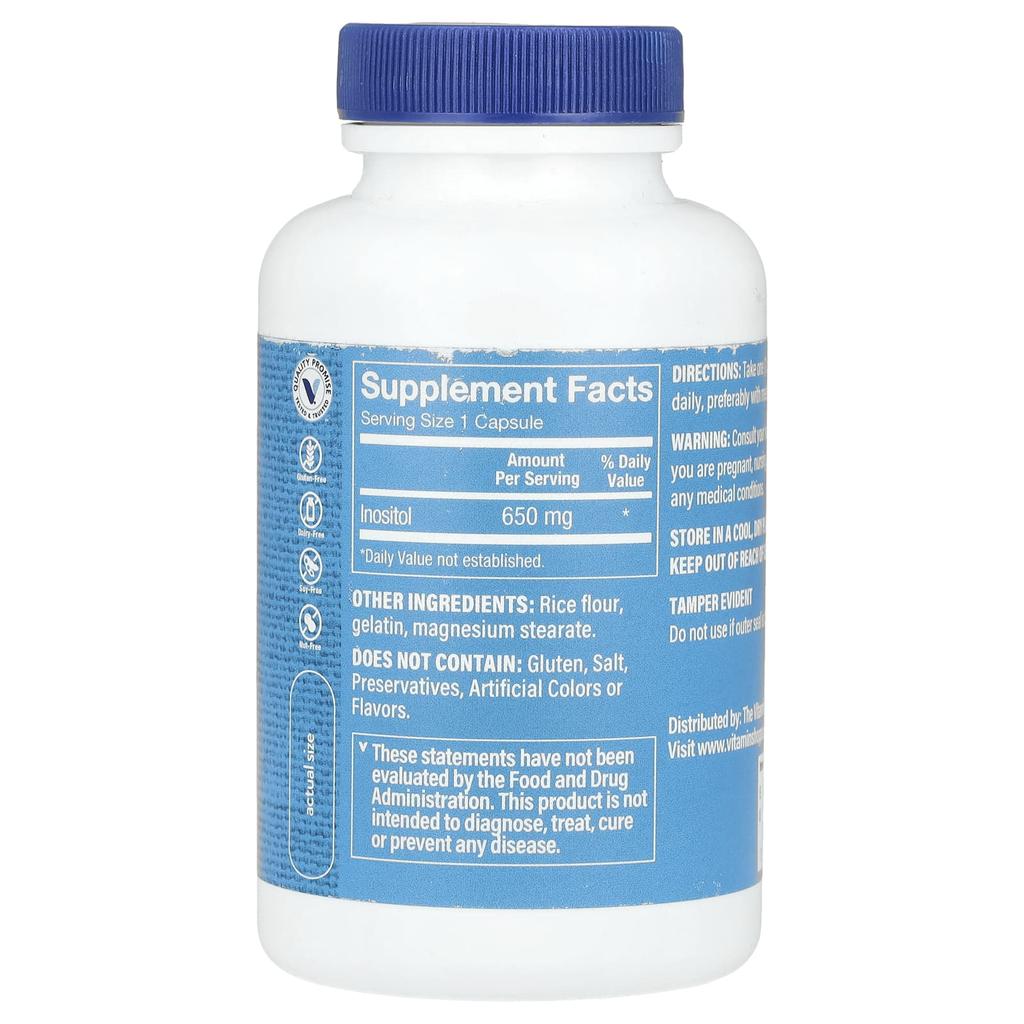 Inositol, 650Mg, 100 Capsules