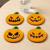 xiaobudian Wooden Pumpkin Coaster, Non-Slip Halloween Table Mat, Heat Insulation Waterproof for Holiday Party Home Decor