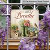 2D Flat - 1pc, Spring Decoration, Vintage Aluminum Sign, Home Wall Decor, Bohemian Floral Sign, Creates A Tranquil Atmosphere, Suitable for Living