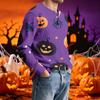 Men's Long Sleeve Printed Neck T-Shirt with Ribbed Texture Casual Tee