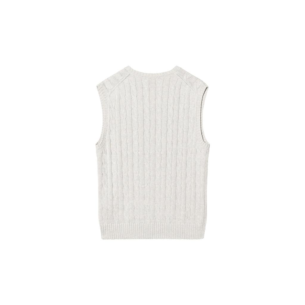 Polo Ralph Lauren Logo Cable Knit V-Neck Casual Sweater Vest Men sweater vests Gray 710766173-004