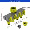 Faucet Water Pipe Connector One In Four Out Valve Diverter Garden Watering Lawn Maintenance, 4-Way Garden Hose Splitter, Faucet Splitter for Outdoor L