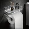 1PCS  Acrylic Toilet Paper Holder with Shelf, 1pc Wall-Mounted Bathroom Tissue Roll Dispenser, Waterproof Space-Saving Organizer for Accessories