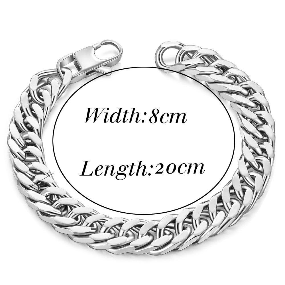 Trendy Men s 11MM Titanium Steel Cuban Chain Bracelet with Square Buckle