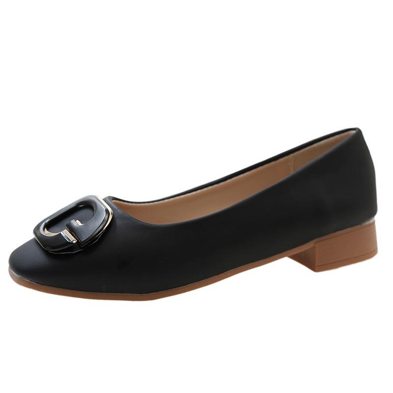 Mary Jane Small Leather Shoes Women's Spring and Autumn New Thick Heel Gentle Matching Skirt Single Shoes Women's Doudou Women's Shoes