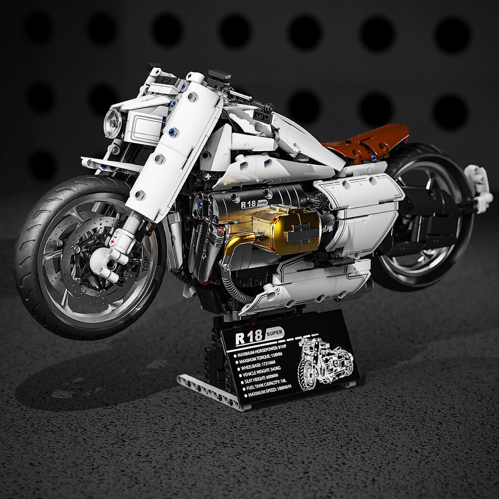 Supercar Building Block City Technique 1:5 Scale Model R18 Motorcycle Racing Speed Champions Sport Vehicles Car Toy Children's Birthday Gift No.T4055