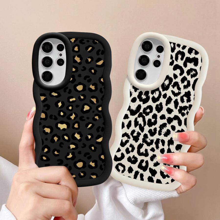 Leopard Print Art Case for Samsung Galaxy A25 S22 Ultra S20 FE S21 A26 S25 S23 Plus S24 Soft Phone Cover A34 A36 A54 A55 A24 A35