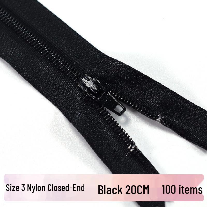 Nein. 3 schwarze Nylon-Reißverschlüsse mit geschlossenem Ende für Anzugshosen, Röcke und Shorts mit Anti-Rutsch-Schieber