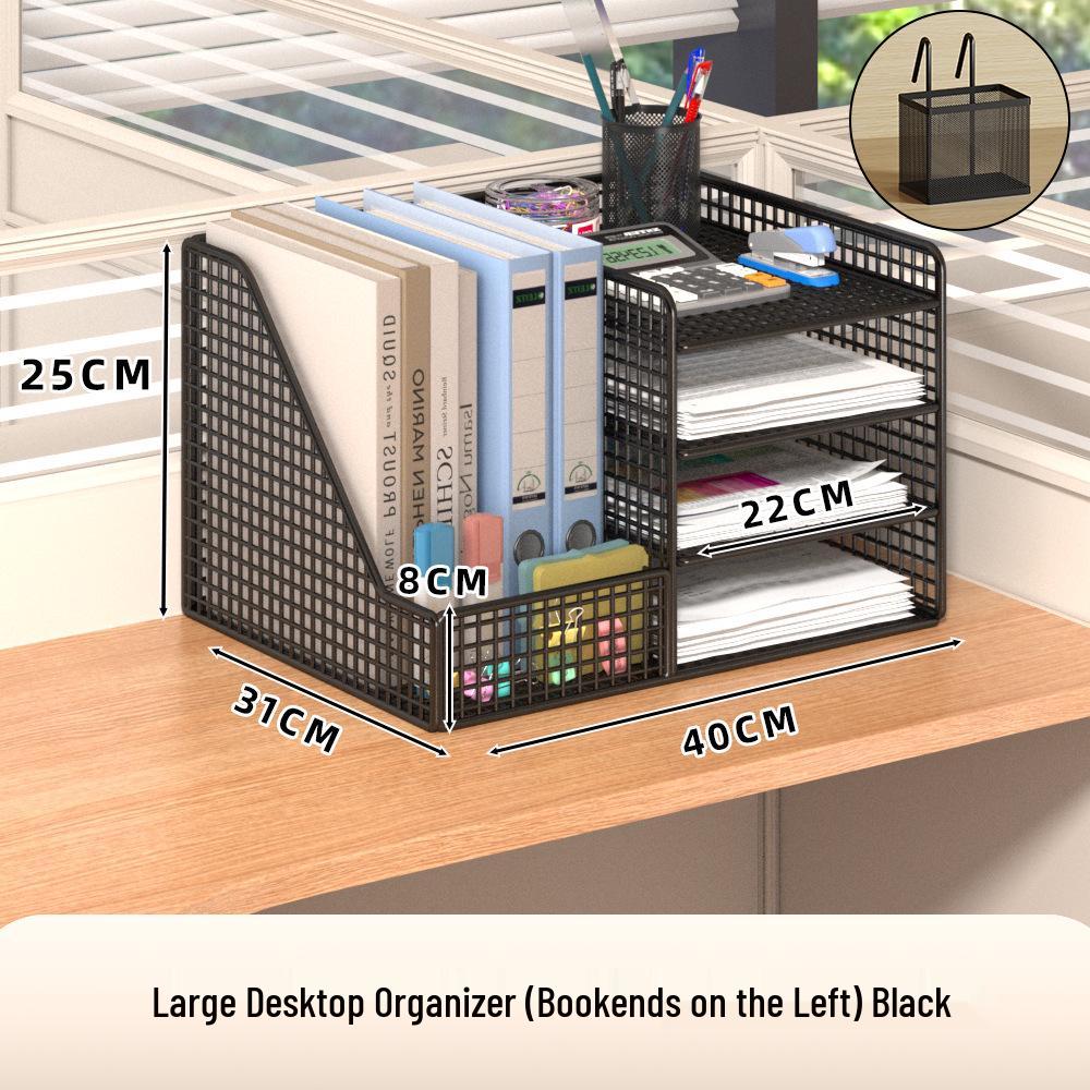 Multi-Layer Desk Organizer for Office Supplies and File Storage