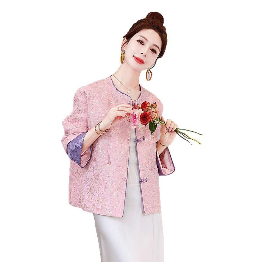 Young coat women's spring new fashion light luxury button-up top