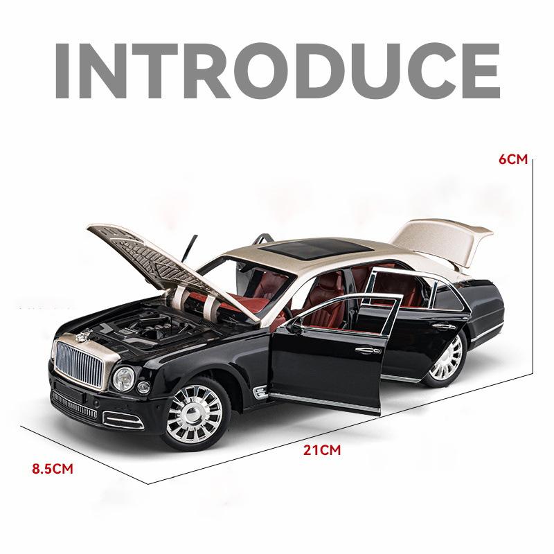1/24 Bentley Mulsanne Alloy Car Diecasts & Toy Vehicles Car Model Sound and Light Pull Back Car Toys for Kids Gifts