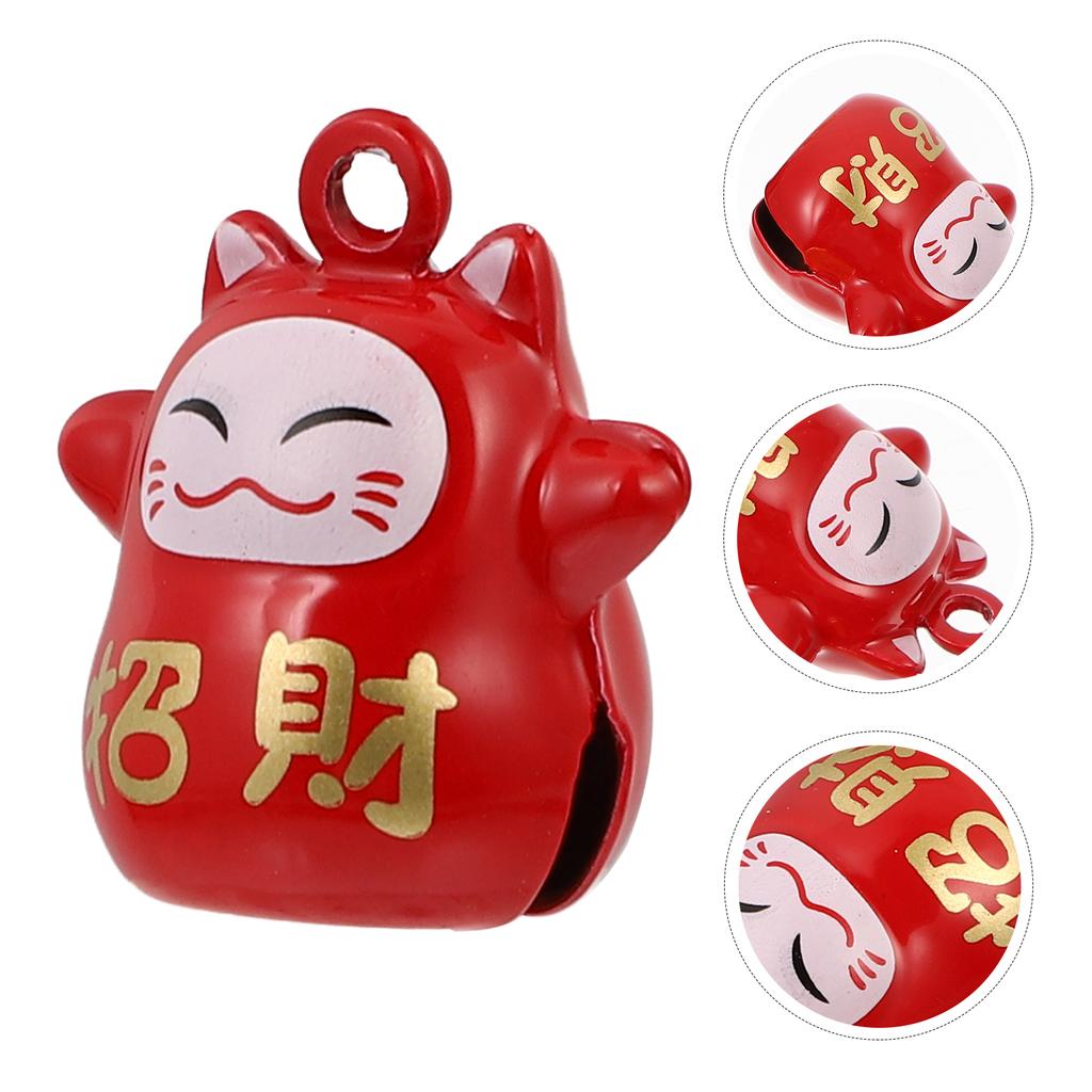 12Pcs Fortune Cat Bells Cartoon Lucky Cat Pet Copper Bells Gift Pendant DIY Small Bell Gift Crafts Phone Key Bag Chain Accessory