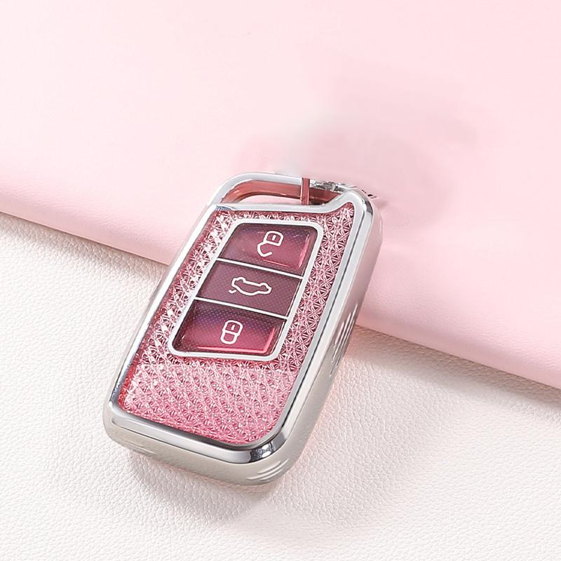 Crystal Tpu Key Case For Vw For Volkswagen For Magotan Gte Passat B6 B7 B8 Cc Skoda Fabia Superb Kodiaq A7 Key Cover Fob Holder