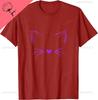 Purple Invisible Cat Face Purple Color Graphic TShirt Custom Printed Graphic T Shirts Cotton Harajuku  Camiseta Hombre