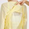 Women's Long-Sleeve Quick-Dry Yoga Top: Nude Open Back, Breathable, Loose Fit, Sun Protection for Running and Fitness.