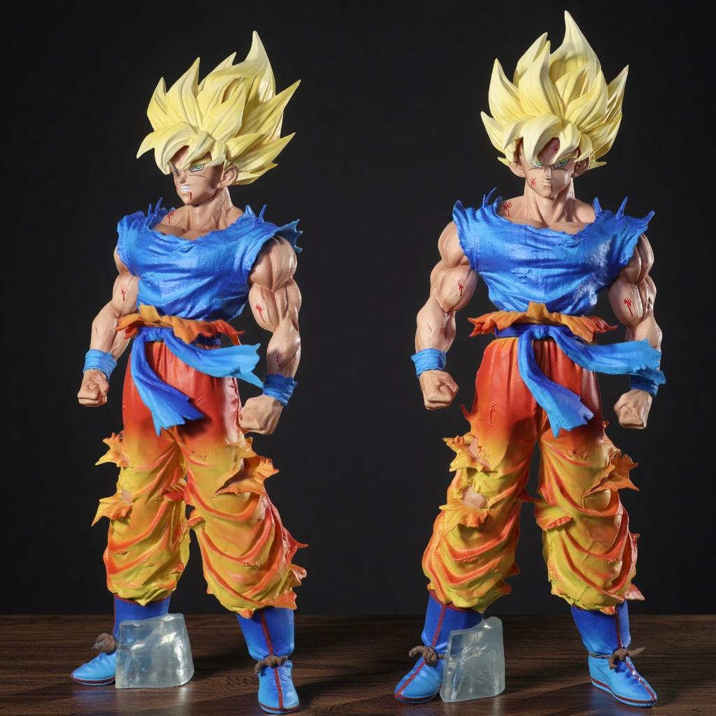 27cm Double Dragon Ball Son Goku Figure Super Saiyan Action Figures Pvc Statue Collection Model Gift Toys Z Headed In Round Sensory Compression Bouncy