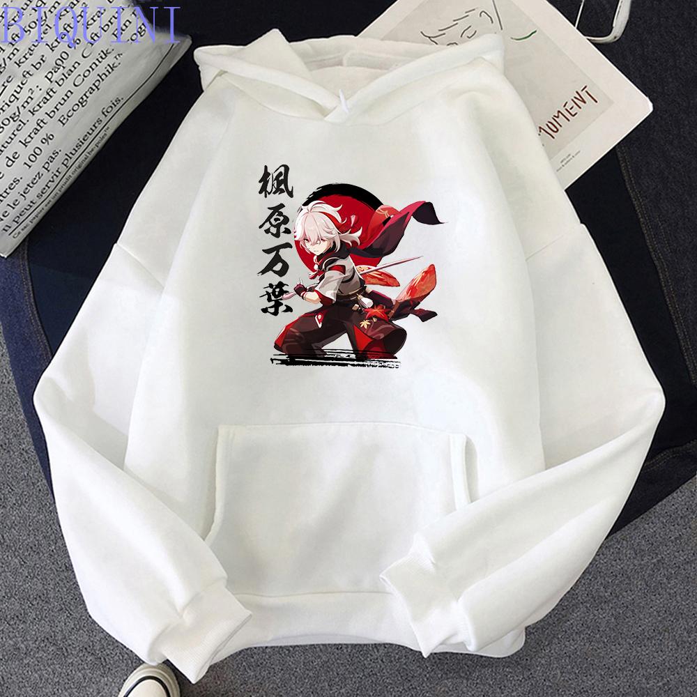 Genshin Impact Hoodie Men Kaedehara Kazuha Print Hoody Character Active Sweatshirts Women Winter Pullover Streetwear