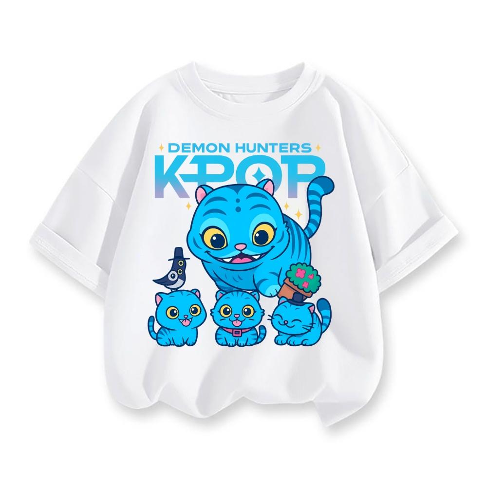 

Kpop Охотники на демонов Huntrix Футболки для детей Мальчиков Девочек Летние Повседневные Топы Футболки с коротким рукавом и графикой Футболка Kpop Охотники на демонов children150