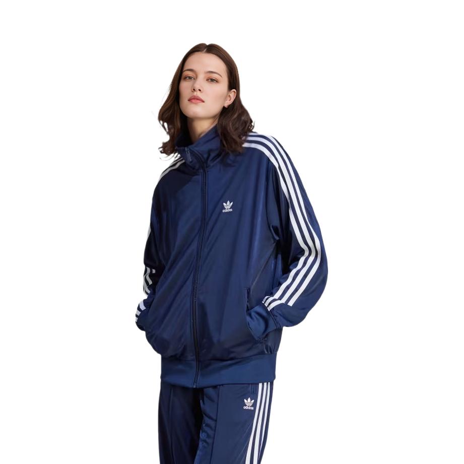 adidas Adicolor Classics Firebird Track Top with Stripes & Stand-Up Collar Women Tops Navy IL3816