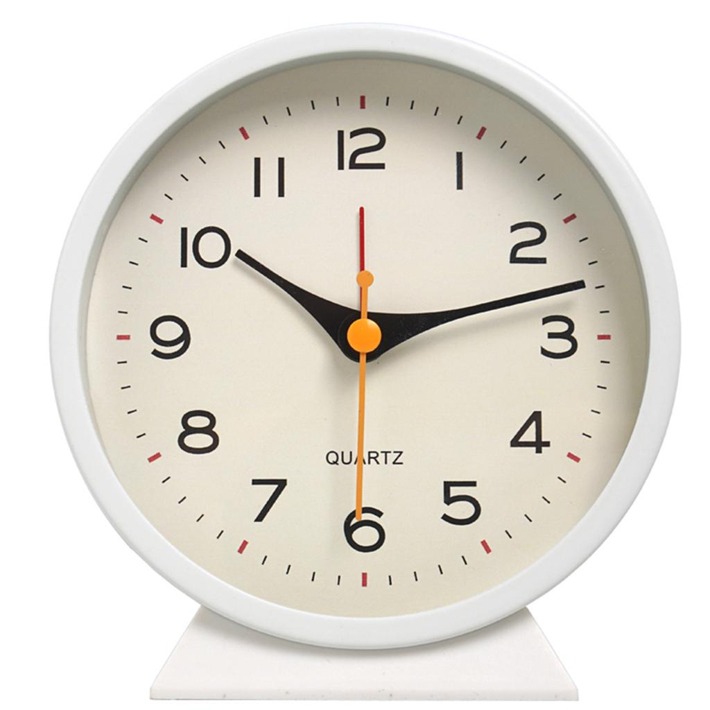 1pc simple métal petit réveil créatif horloge de chevet de bureau silencieuse horloge étudiante
