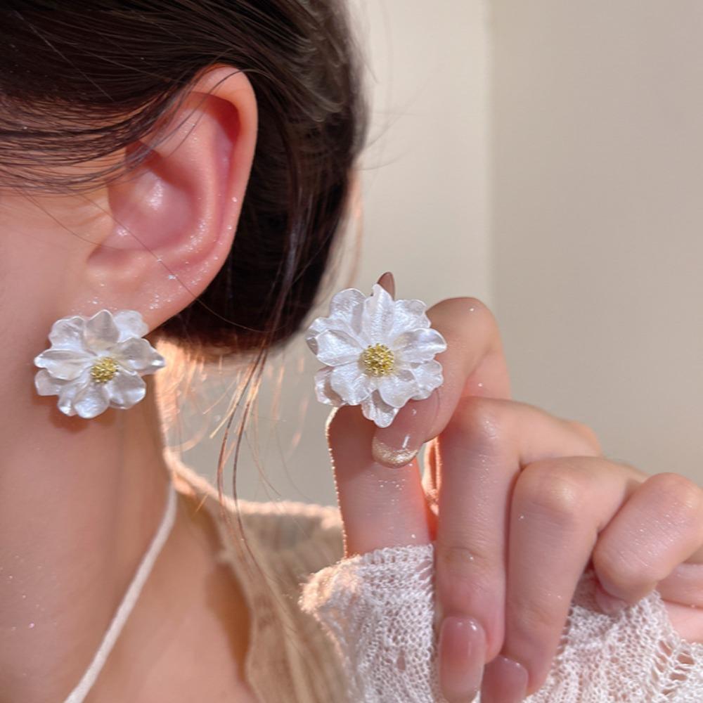 Irregular Camellia Earrings Luxury Petals Earrings Fashion Flower Earrings  For Women Girls