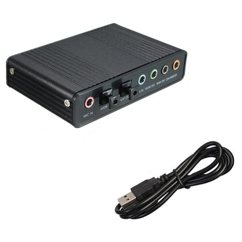 HIFI Sound USB External Sound Card 6.1 Channel Auditory Adapter Easy To Use Design For PC Gaming Computers