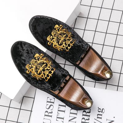 Fashion Wedding Dress Shoes Casual Men Loafers 2024 New Lazy Flats Shoes Embroidery Driving Moccasins Man Suede Leather Shoes Zapato