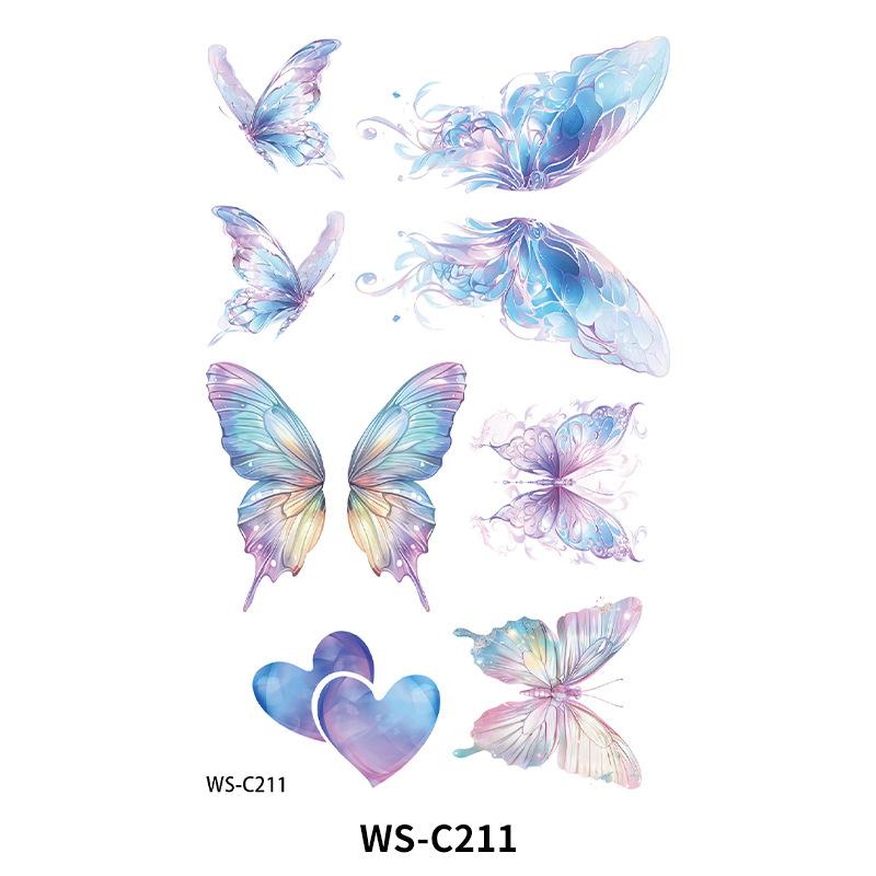 New Colored Butterfly Ins Style Tattoo Stickers Waterproof Arm Advanced Stage Performance Makeup Face
