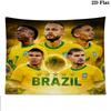 Brazil National Football Team Wall Tapestry Aesthetic Wall Hanging Printed Fabric Blanket Decorative Tapestries for Bedroom Living Room Home Decor