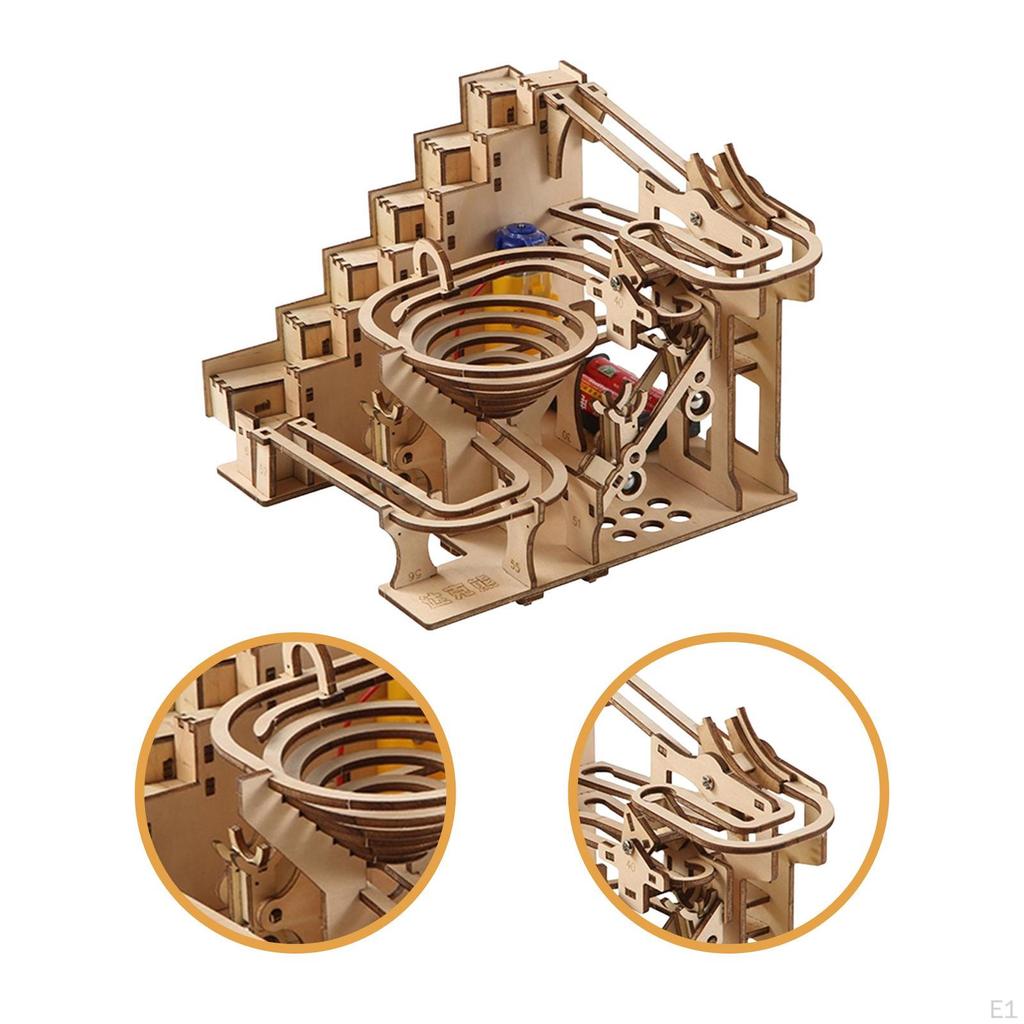 Electrical 3D Wooden Puzzle DIY Marble Run Model Toys Crafts Building for Enthusiasts