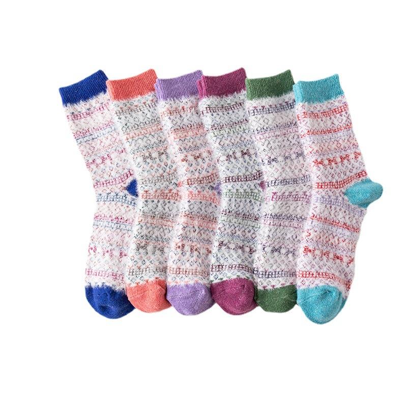 3 Pairs of Winter New Female Imitation Mink Cashmere Thick Warm Rabbit Wool Tube Socks