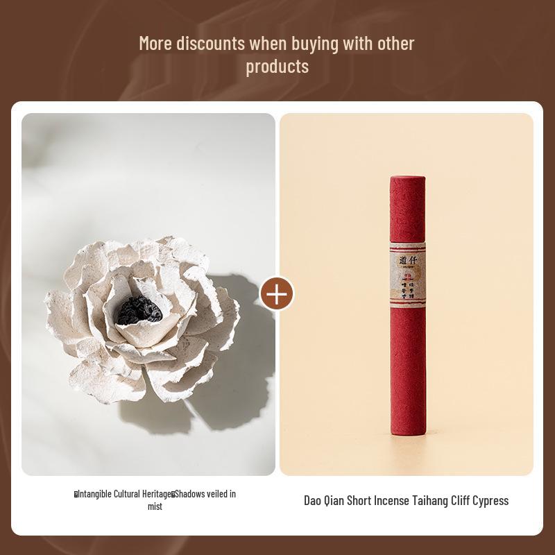 Xichun Handcrafted Ceramic Flower Incense Holder & Aroma Diffuser - Creative Table Ornament Niche Gift