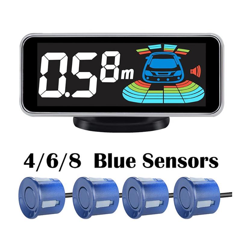 Multiple Radar Parking Sensor Kit Backlight Parktronic LED Display System Backup Monitor Detector Assistant 4/6/8 Sensor Alarm