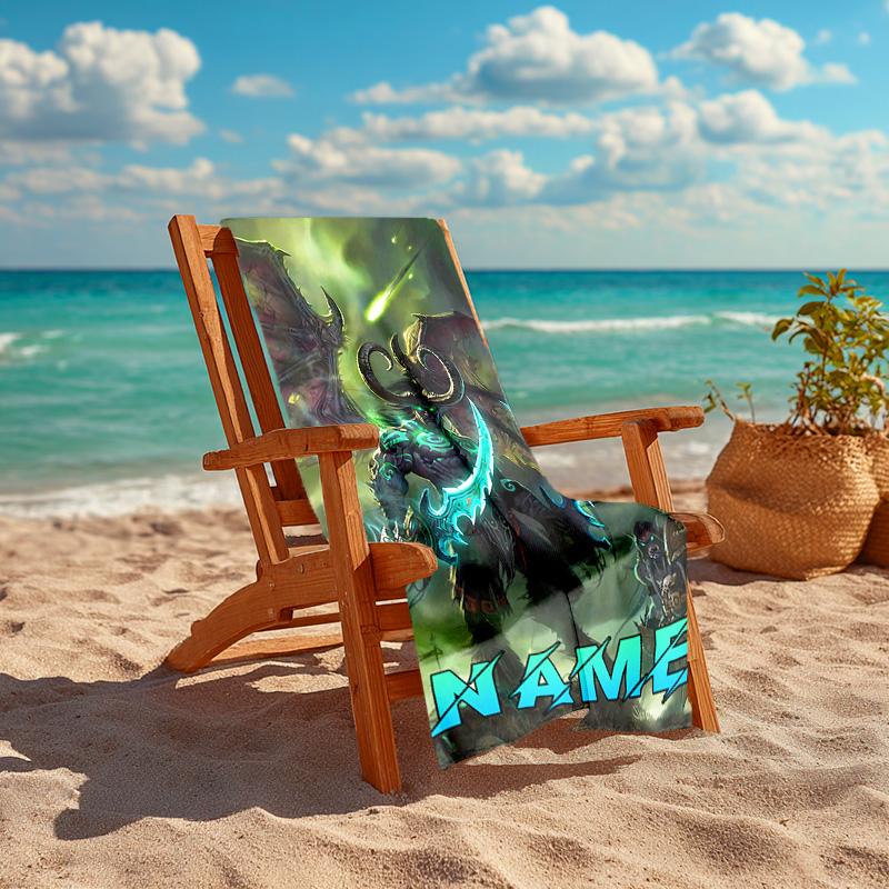 Personalized customized proof beach towel with World of Warcraft pattern - soft, absorbent,quick-drying,perfect swimming,camping&bathing