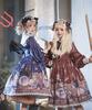 [Milky Time] Lolita Classic Lolita Dress with Mutton Sleeves, Long Sleeves, Magic Crystal, and Cat Design (Navy)