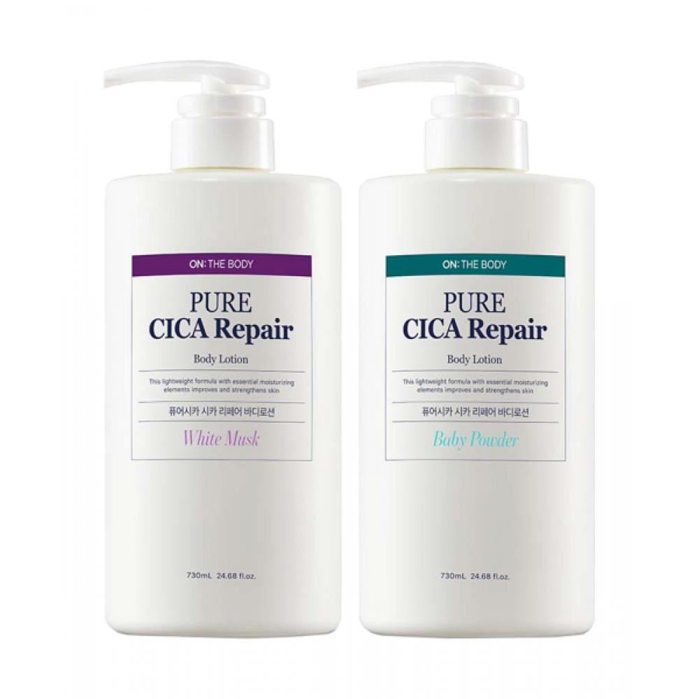 OntheBody Лосьон для тела Pure Cica 730 мл X 2 Выберите 1 Мускус Детская присыпка Baby powder body lotion 730ml x 2