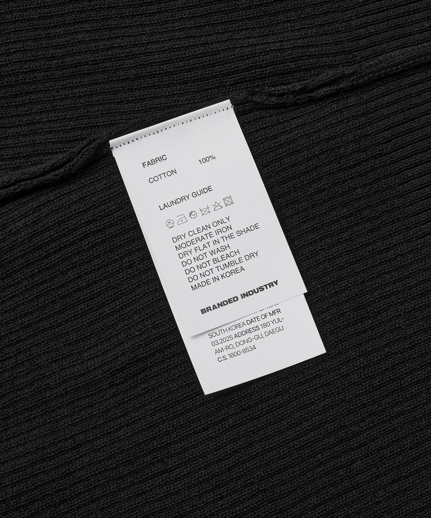 Beulaendideu Hard Twist Ribbed Henley Neck Knit [Black]