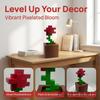 3D Printed Minecraft Pixel Flower Pot - Tulip & Red Rose Design