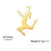 Teamer 5pcs/lot DIY Gymnast Sporter Charms Stainless Steel Gymnastics Dancer for Necklcae Bracelets Keychain Jewelry Making Gift