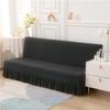 Solid Color Universal Sofa Bed Cover with Skirt - Modern, Simple, Armless Design