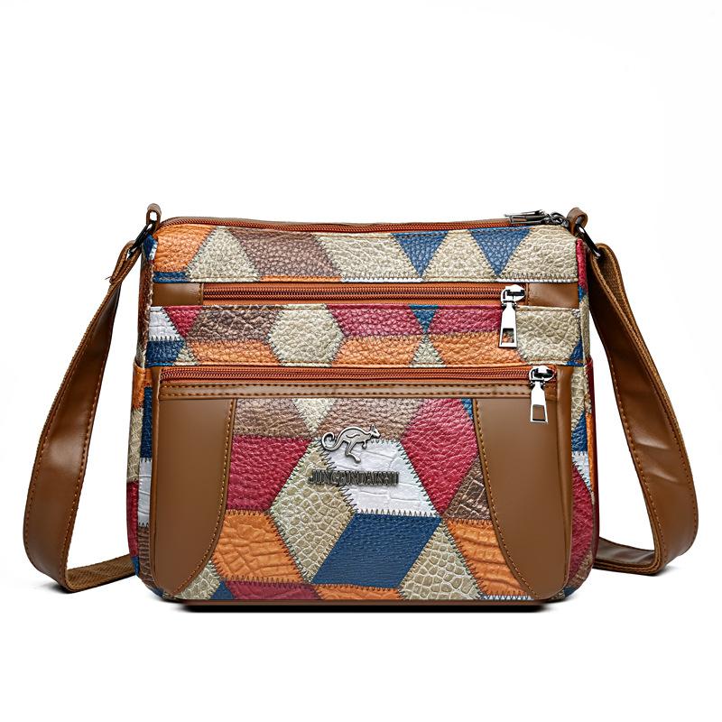 

Ретро одноплечная сумка кроссбоди для мамы, новая контрастная цветная сумка среднего и большого размера с большим объемом для женщин